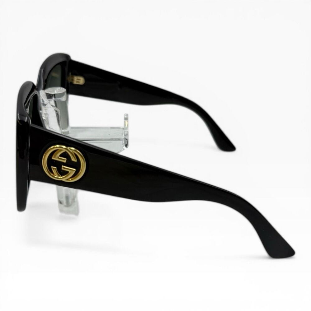 Gucci Sunglasses GG0141S 001 Black Optyl Frame Gold GG logo - Picture 3 of 10